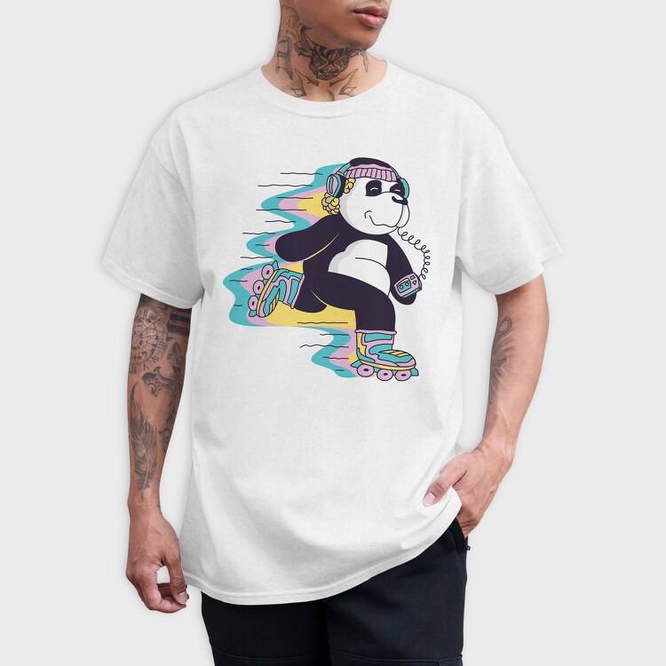 Roller Skating Panda, Tricou Barbati (Unisex)