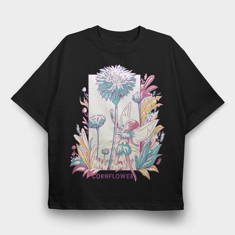 Winged Fairy With Flowers Fairy Core, Tricou Oversize Barbati (Unisex)