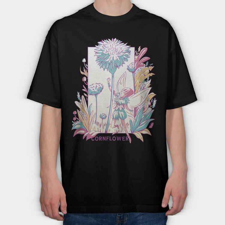 Winged Fairy With Flowers Fairy Core, Tricou Oversize Barbati (Unisex)