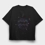 Aquarius Floral Zodiac Sign Aqarius, Tricou Oversize Barbati (Unisex)