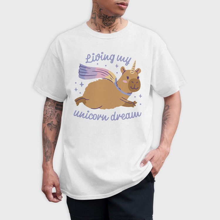 Unicorn Dream Capybara, Tricou Barbati (Unisex)