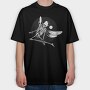 Winged Skeleton Grunge Fly, Tricou Oversize Barbati (Unisex)