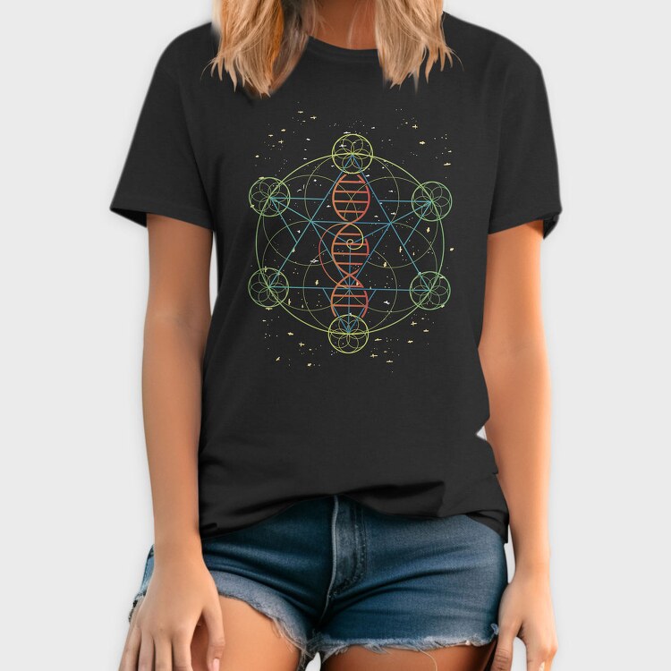 Dna Geometric Flower Of Life, Tricou Barbati (Unisex)