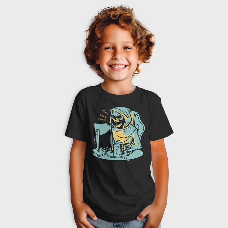 Grim Reaper Working From Home Skull, Tricou Copii