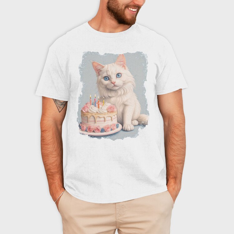 Cat Birthday Party B Day Kitten, Tricou Barbati (Unisex)
