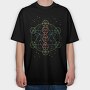 Dna Geometric Flower Of Life, Tricou Oversize Barbati (Unisex)