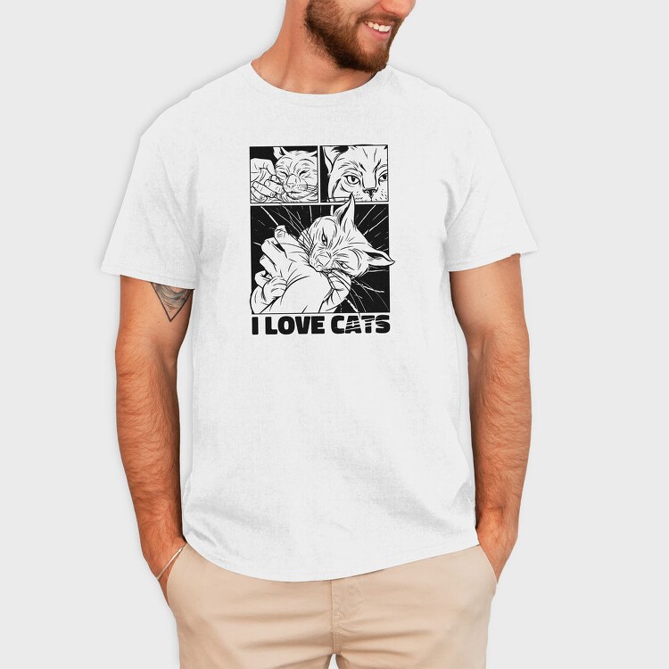 Cat Bite Comic, Tricou Barbati (Unisex)