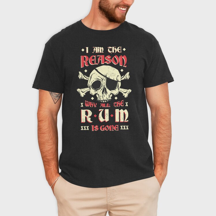 Rum Pirate, Tricou Barbati (Unisex)