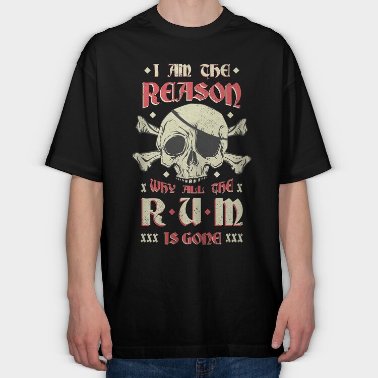 Rum Pirate, Tricou Oversize Barbati (Unisex)