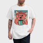 Cat Drinking Coffee (2), Tricou Barbati (Unisex)
