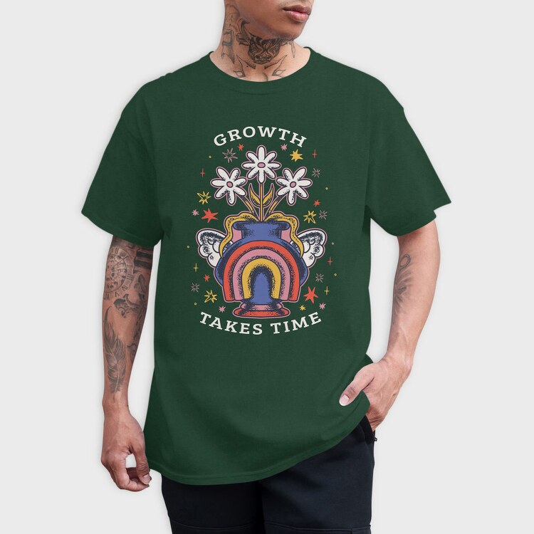 Growth Takes Time Floral Vase 02, Tricou Barbati (Unisex)