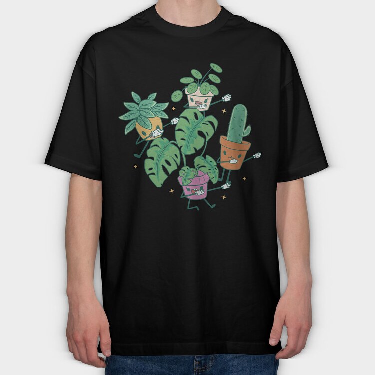 Dabbing Plants Cute, Tricou Oversize Barbati (Unisex)