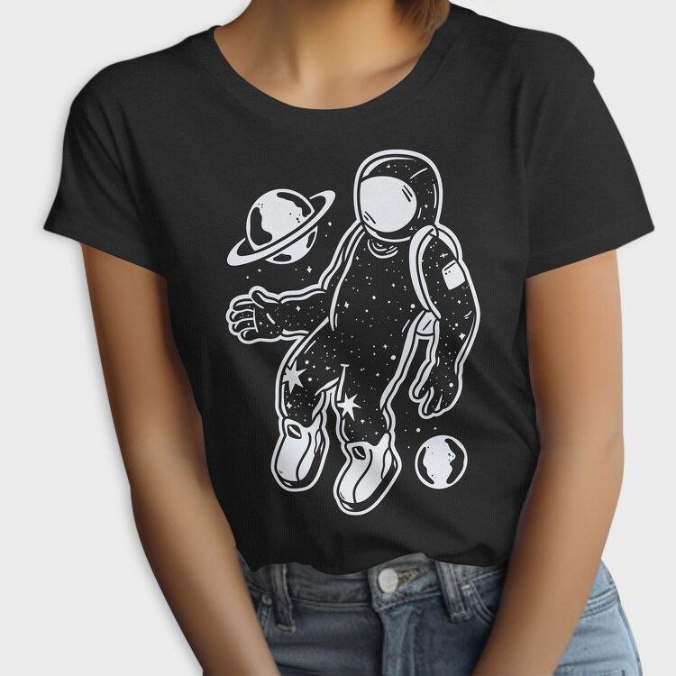 Astronaut Floating Space Galaxy, Tricou Femei