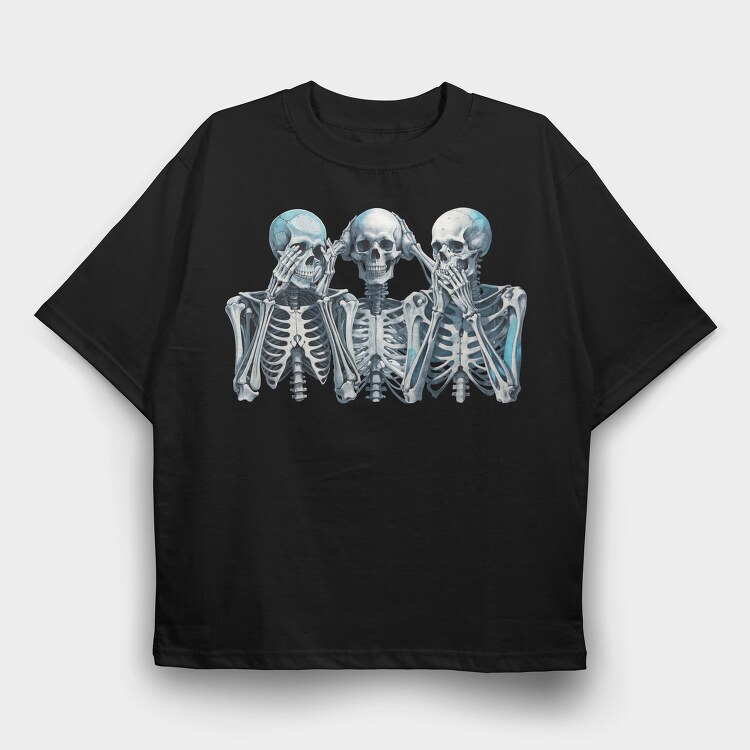 Wise Skeletons, Tricou Oversize Barbati (Unisex)