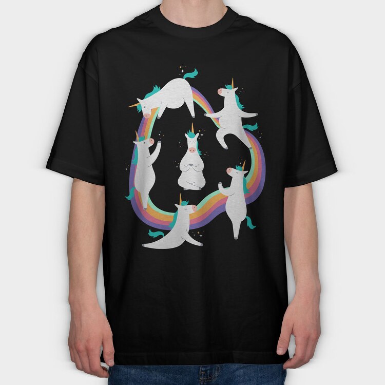 Unicorn Yoga, Tricou Oversize Barbati (Unisex)