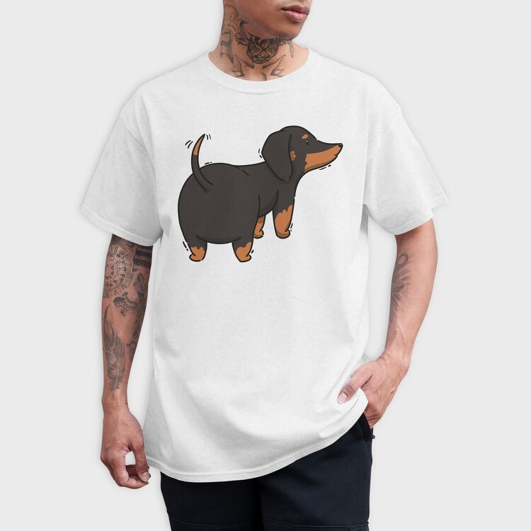 Dachshund Dog, Tricou Barbati (Unisex)