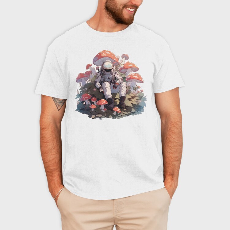 Astronaut On Mushroom Planet, Tricou Barbati (Unisex)