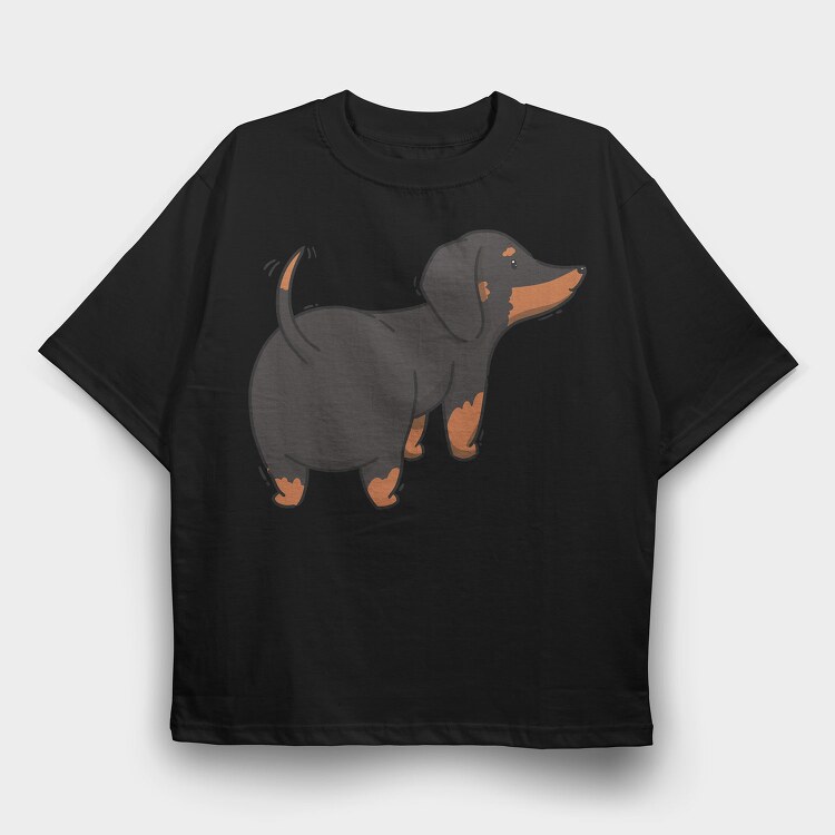 Dachshund Dog, Tricou Oversize Barbati (Unisex)