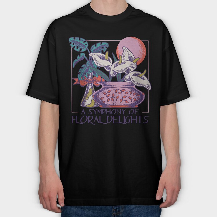 Flower Vase And Plants Tote, Tricou Oversize Barbati (Unisex)