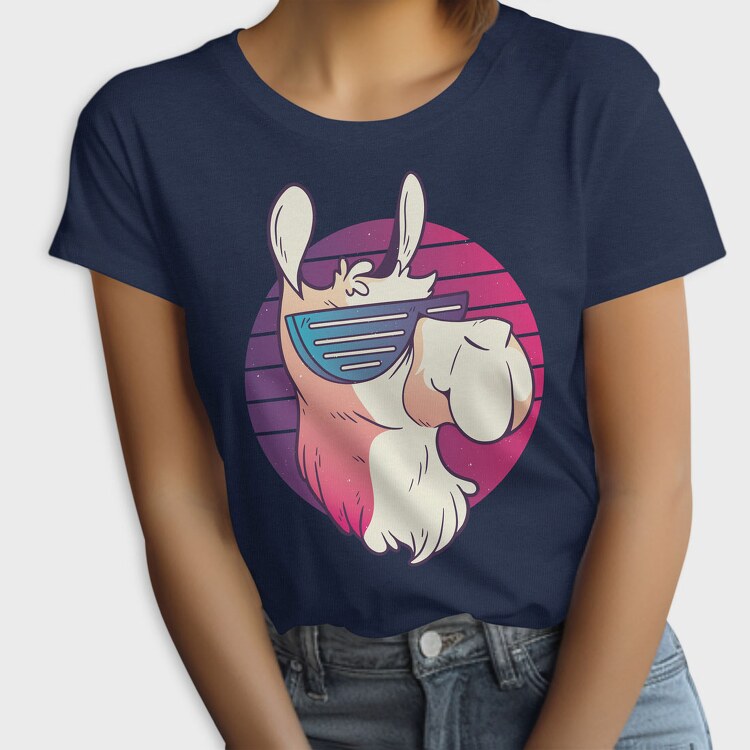 Llama Sunglasses Retro, Tricou Femei