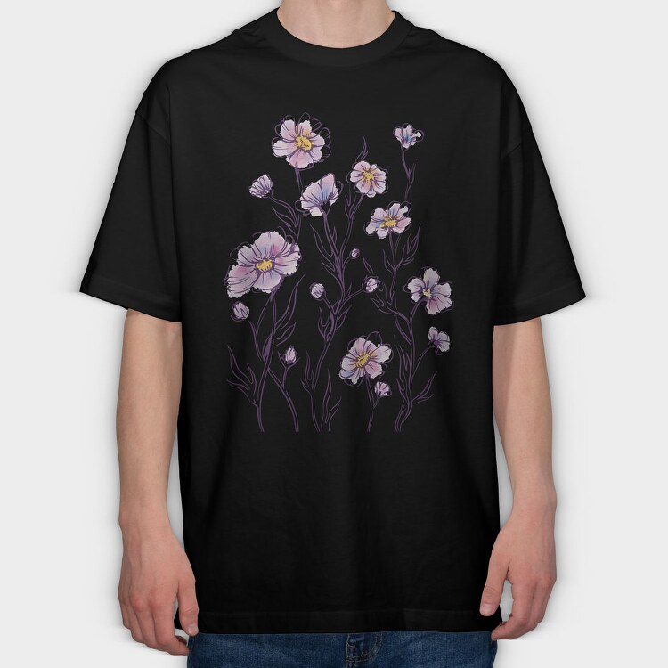 Flowers Watercolor Tote, Tricou Oversize Barbati (Unisex)