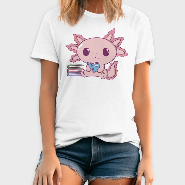 Axolotl Reading, Tricou Barbati (Unisex)