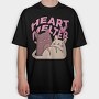 Valentine Cats Couple S Day Cute, Tricou Oversize Barbati (Unisex)