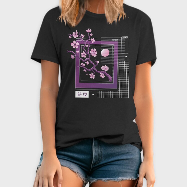 Sakura Flowers Vaporwave, Tricou Barbati (Unisex)