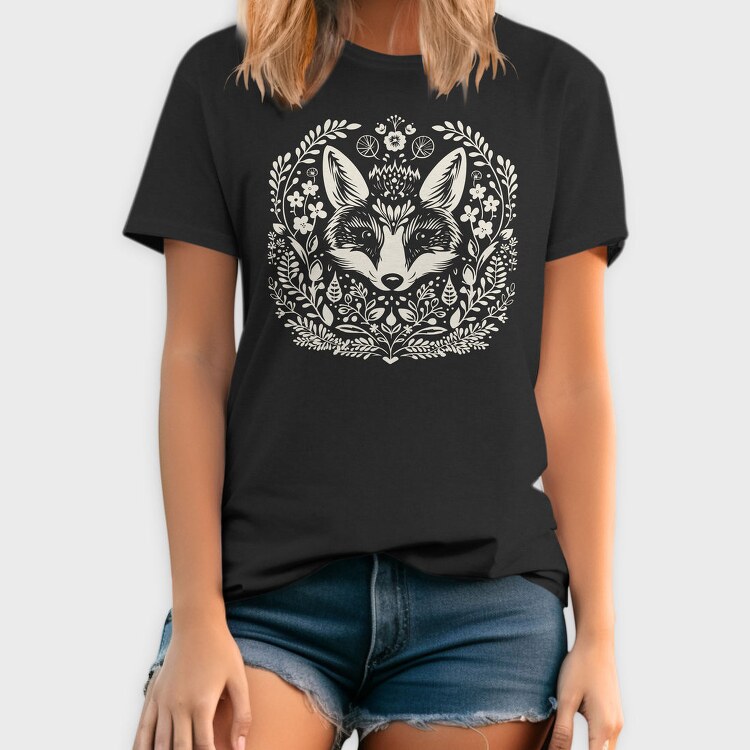 Folksy Fox Lonocut, Tricou Barbati (Unisex)