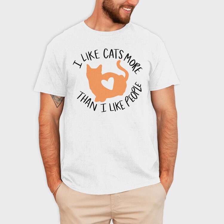 I Like Cats More Than I Like People, Tricou Barbati (Unisex)