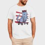 Cat In Skateboard Skate, Tricou Barbati (Unisex)