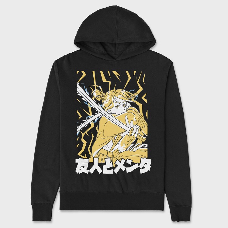 Hanorac Barbati (Unisex), Samurai Girl Yellow