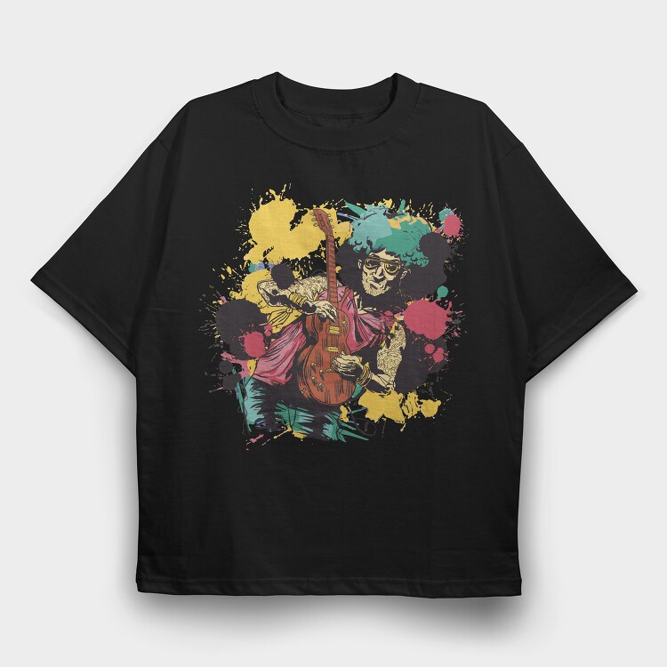 Guitar Player Musician Guitarist Colorfull, Tricou Oversize Barbati (Unisex)