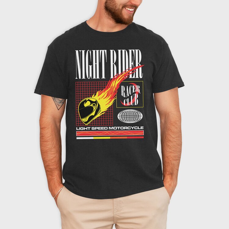 Night Rider 1, Tricou Barbati (Unisex)