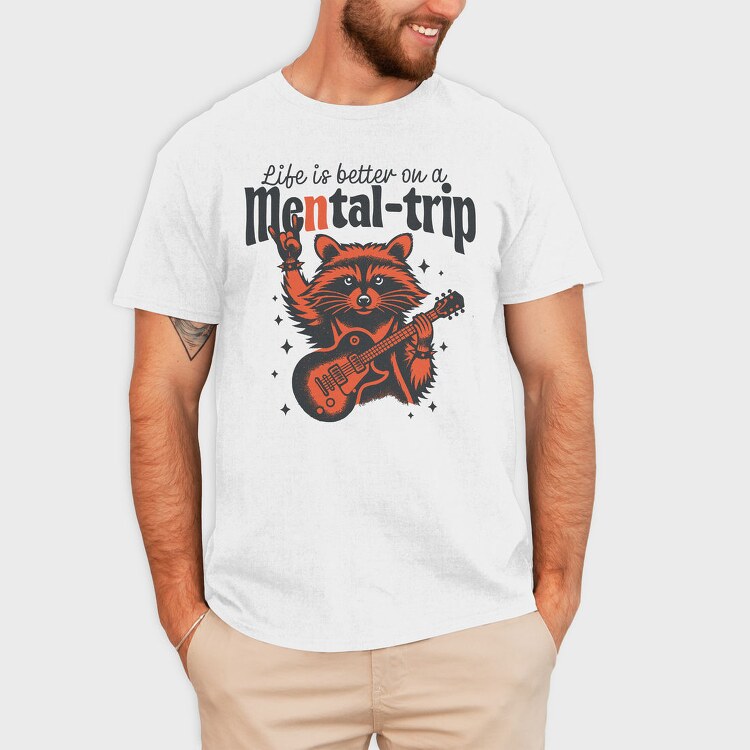 Guitar Playing Raccoon, Tricou Barbati (Unisex)