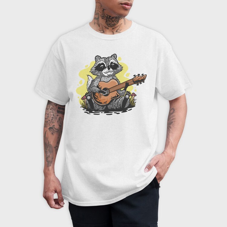 Guitarist Raccoon Racoon, Tricou Barbati (Unisex)