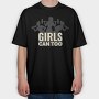Gym Girls Can Too Quote Silhouette, Tricou Oversize Barbati (Unisex)