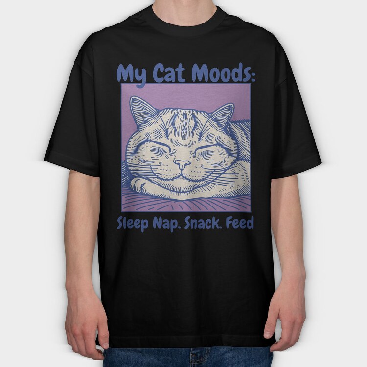 Cat Nap Mood, Tricou Oversize Barbati (Unisex)
