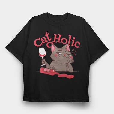 Cat O Holic, Tricou Oversize Barbati (Unisex)