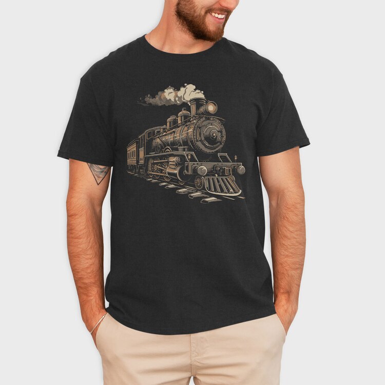 Locomotive Vintage, Tricou Barbati (Unisex)
