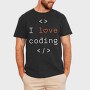 I Love Coding, Tricou Barbati (Unisex)