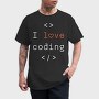 I Love Coding, Tricou Barbati (Unisex)
