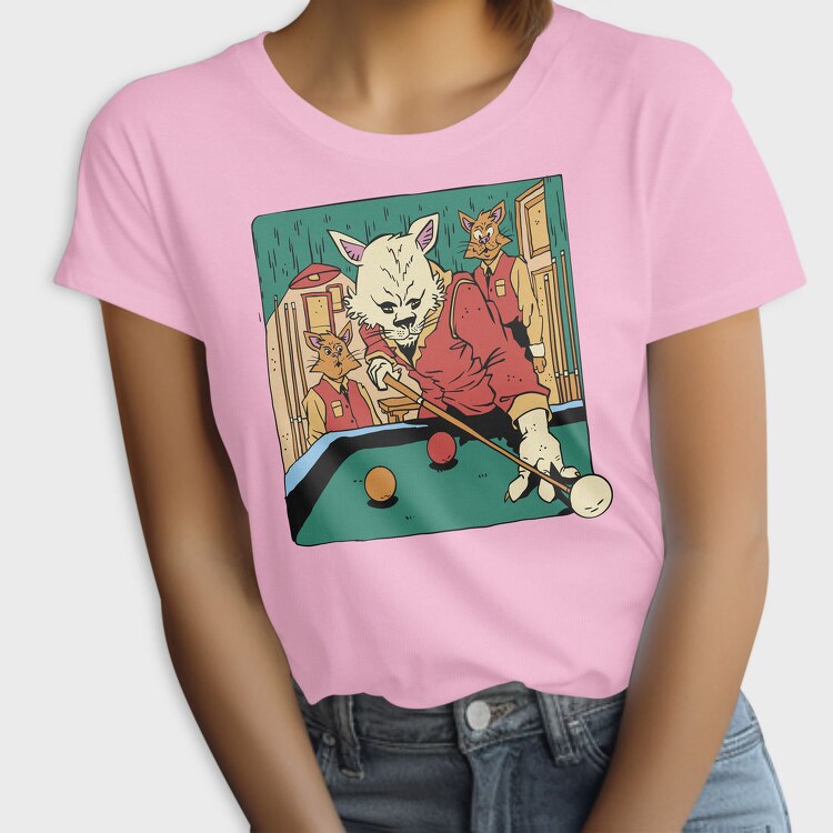 Cat Playing Billiards Biliard, Tricou Femei