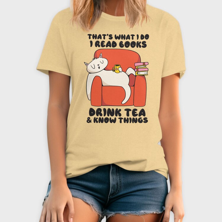 Cat Reading Books (2), Tricou Barbati (Unisex)