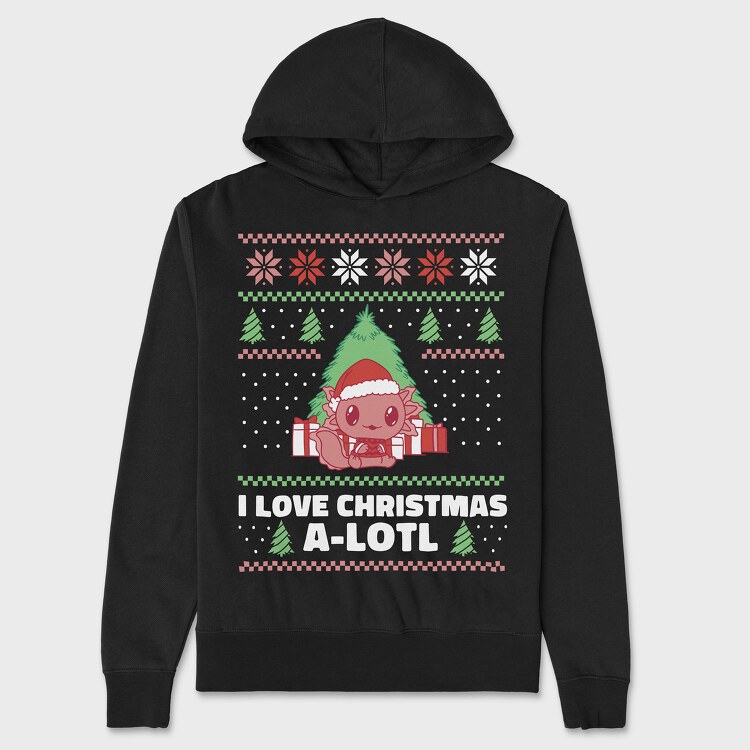 Axolotl Christmas, Hanorac Oversize Barbati (Unisex)