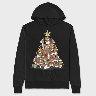 Christmas Tree Beagle, Hanorac Oversize Barbati (Unisex)