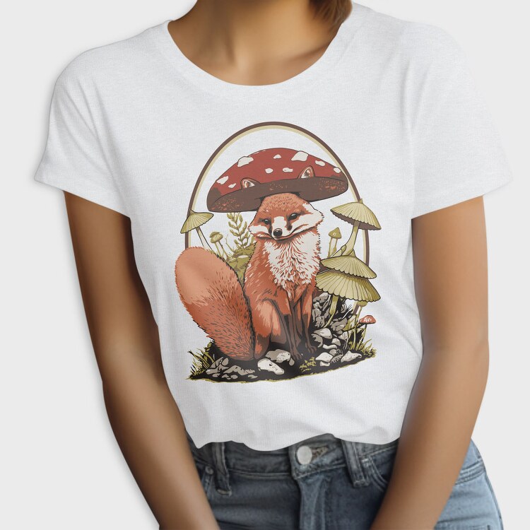 Fox And Mushrooms Cottagecore, Tricou Femei