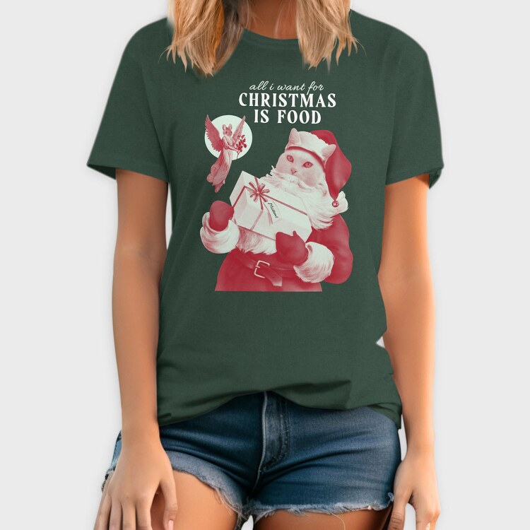 Cat Santa Claus Christmas Xmas, Tricou Barbati (Unisex)