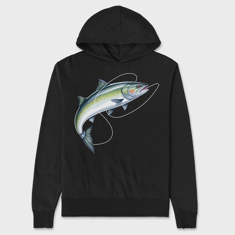 Fish Illustration 2, Hanorac Oversize Barbati (Unisex)