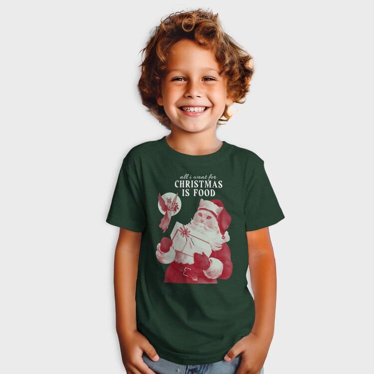 Cat Santa Claus Christmas Xmas, Tricou Copii